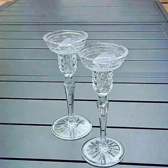 Pair- Crystal Candleholders - Picture 3 of 7